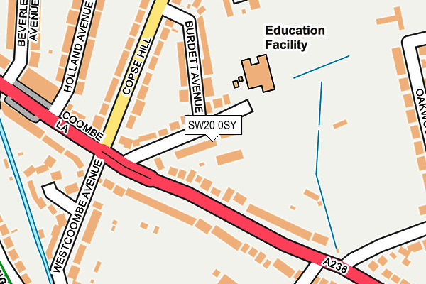 SW20 0SY map - OS OpenMap – Local (Ordnance Survey) SW20 0SY map - OS OpenMap – Local (Ordnance Survey)