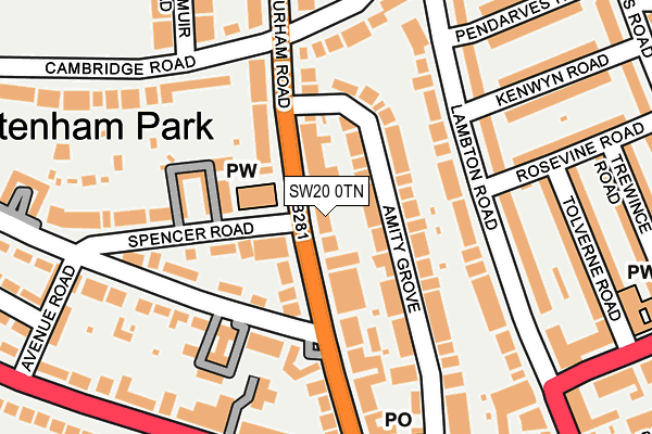 SW20 0TN map - OS OpenMap – Local (Ordnance Survey) SW20 0TN map - OS OpenMap – Local (Ordnance Survey)