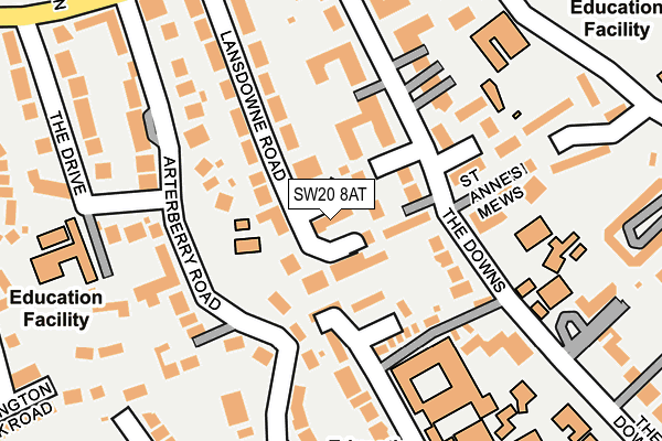 SW20 8AT map - OS OpenMap – Local (Ordnance Survey)