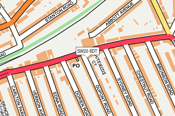 SW20 8DT map - OS OpenMap – Local (Ordnance Survey) SW20 8DT map - OS OpenMap – Local (Ordnance Survey)