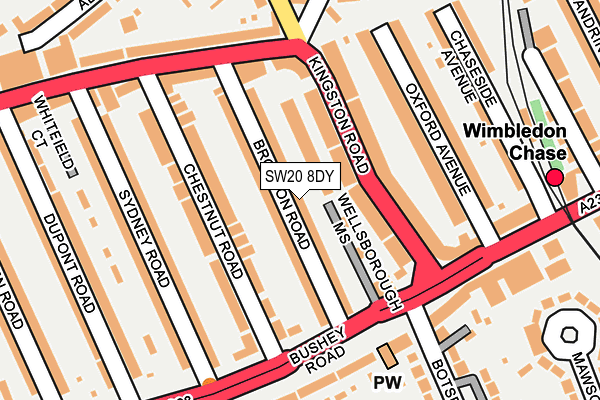 SW20 8DY map - OS OpenMap – Local (Ordnance Survey) SW20 8DY map - OS OpenMap – Local (Ordnance Survey)