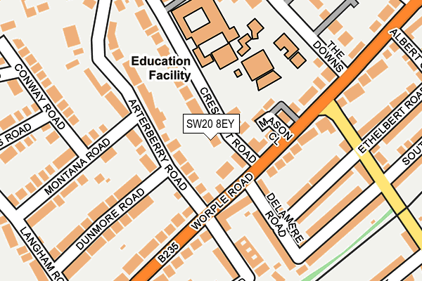 SW20 8EY map - OS OpenMap – Local (Ordnance Survey) SW20 8EY map - OS OpenMap – Local (Ordnance Survey)