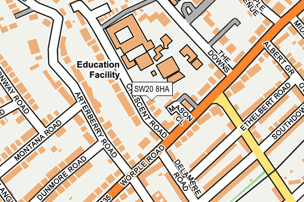 SW20 8HA map - OS OpenMap – Local (Ordnance Survey) SW20 8HA map - OS OpenMap – Local (Ordnance Survey)