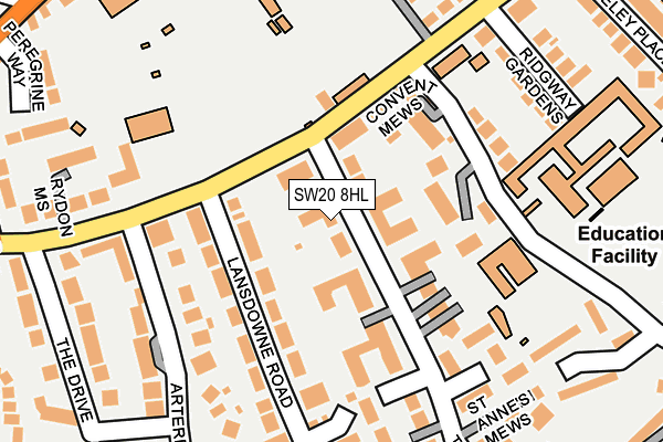 SW20 8HL map - OS OpenMap – Local (Ordnance Survey) SW20 8HL map - OS OpenMap – Local (Ordnance Survey)