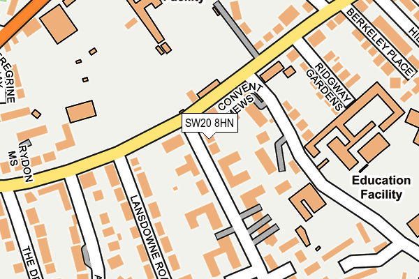 SW20 8HN map - OS OpenMap – Local (Ordnance Survey) SW20 8HN map - OS OpenMap – Local (Ordnance Survey)