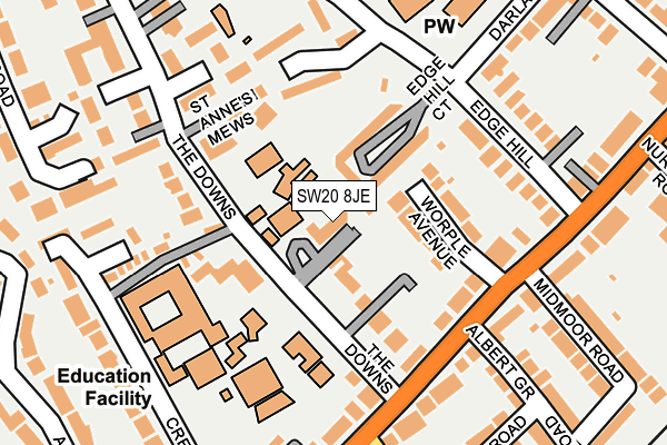 SW20 8JE map - OS OpenMap – Local (Ordnance Survey) SW20 8JE map - OS OpenMap – Local (Ordnance Survey)