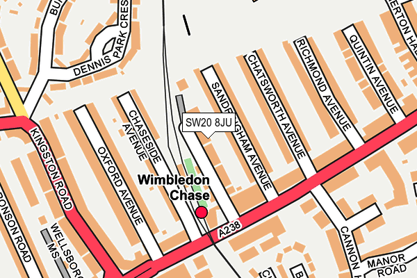 SW20 8JU map - OS OpenMap – Local (Ordnance Survey) SW20 8JU map - OS OpenMap – Local (Ordnance Survey)