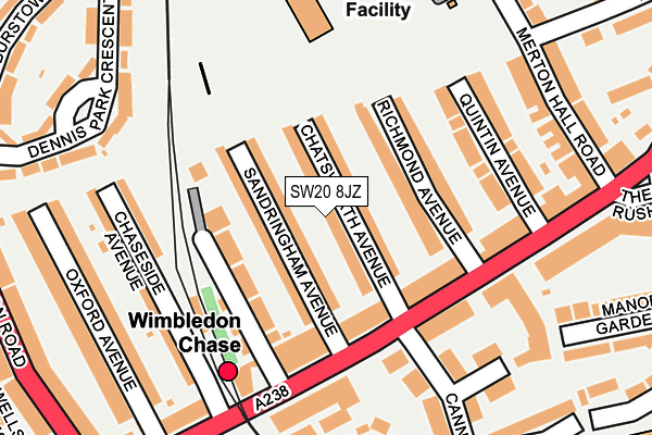 SW20 8JZ map - OS OpenMap – Local (Ordnance Survey) SW20 8JZ map - OS OpenMap – Local (Ordnance Survey)