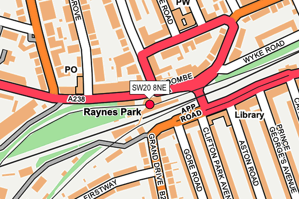 SW20 8NE map - OS OpenMap – Local (Ordnance Survey) SW20 8NE map - OS OpenMap – Local (Ordnance Survey)