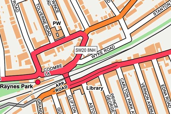 SW20 8NH map - OS OpenMap – Local (Ordnance Survey) SW20 8NH map - OS OpenMap – Local (Ordnance Survey)
