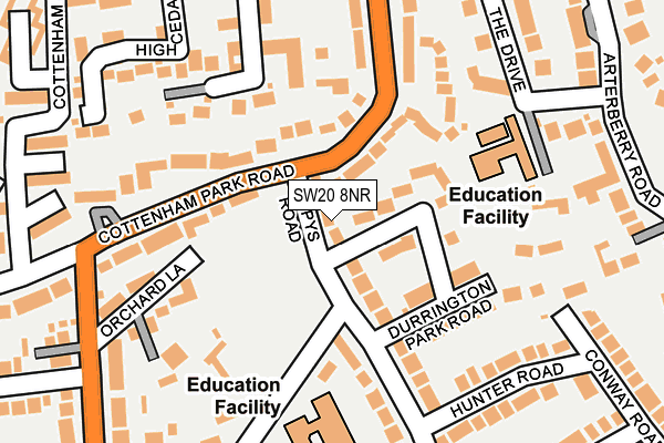 SW20 8NR map - OS OpenMap – Local (Ordnance Survey) SW20 8NR map - OS OpenMap – Local (Ordnance Survey)