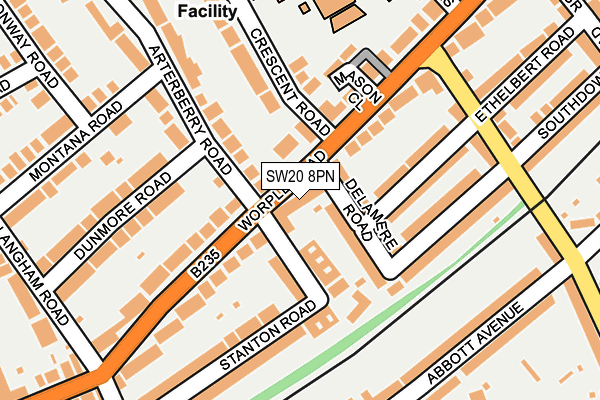SW20 8PN map - OS OpenMap – Local (Ordnance Survey) SW20 8PN map - OS OpenMap – Local (Ordnance Survey)
