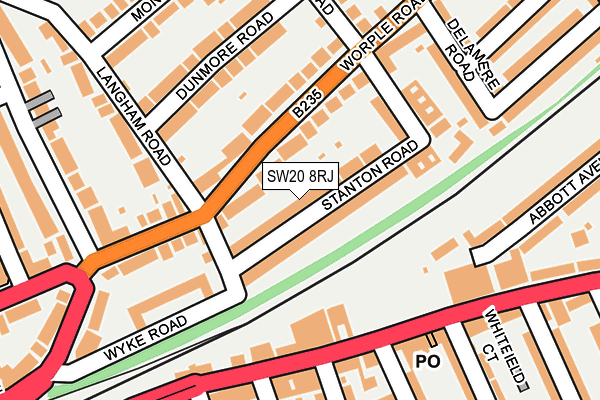 SW20 8RJ map - OS OpenMap – Local (Ordnance Survey) SW20 8RJ map - OS OpenMap – Local (Ordnance Survey)