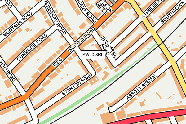 SW20 8RL map - OS OpenMap – Local (Ordnance Survey) SW20 8RL map - OS OpenMap – Local (Ordnance Survey)