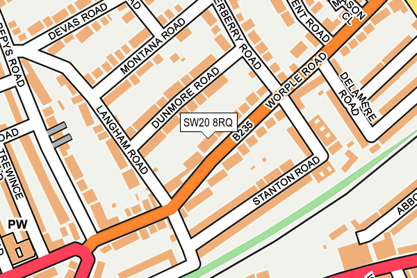 SW20 8RQ map - OS OpenMap – Local (Ordnance Survey) SW20 8RQ map - OS OpenMap – Local (Ordnance Survey)