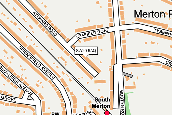 SW20 9AQ map - OS OpenMap – Local (Ordnance Survey) SW20 9AQ map - OS OpenMap – Local (Ordnance Survey)