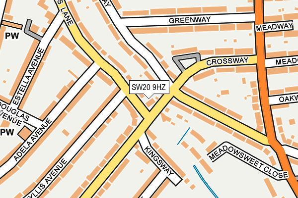 SW20 9HZ map - OS OpenMap – Local (Ordnance Survey) SW20 9HZ map - OS OpenMap – Local (Ordnance Survey)
