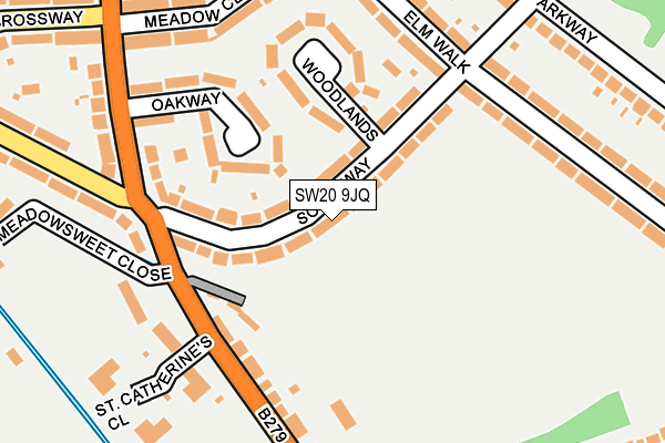SW20 9JQ map - OS OpenMap – Local (Ordnance Survey) SW20 9JQ map - OS OpenMap – Local (Ordnance Survey)