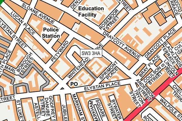SW3 3HA map - OS OpenMap – Local (Ordnance Survey) SW3 3HA map - OS OpenMap – Local (Ordnance Survey)