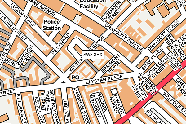 SW3 3HX map - OS OpenMap – Local (Ordnance Survey) SW3 3HX map - OS OpenMap – Local (Ordnance Survey)