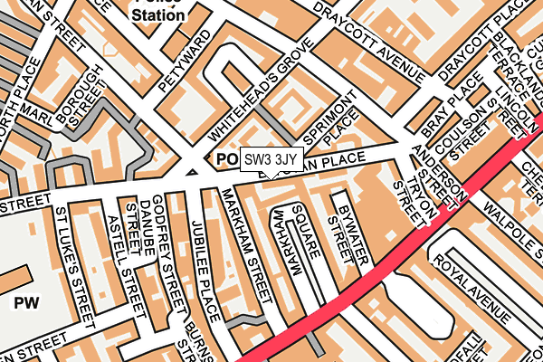 SW3 3JY map - OS OpenMap – Local (Ordnance Survey) SW3 3JY map - OS OpenMap – Local (Ordnance Survey)