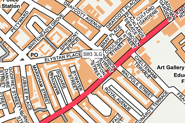 SW3 3LG map - OS OpenMap – Local (Ordnance Survey) SW3 3LG map - OS OpenMap – Local (Ordnance Survey)