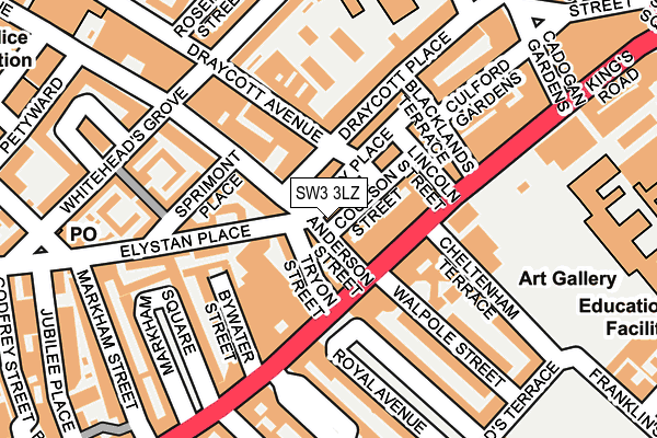 SW3 3LZ map - OS OpenMap – Local (Ordnance Survey) SW3 3LZ map - OS OpenMap – Local (Ordnance Survey)