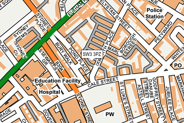 SW3 3PZ map - OS OpenMap – Local (Ordnance Survey) SW3 3PZ map - OS OpenMap – Local (Ordnance Survey)