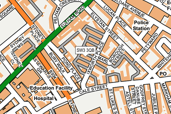 SW3 3QB map - OS OpenMap – Local (Ordnance Survey) SW3 3QB map - OS OpenMap – Local (Ordnance Survey)