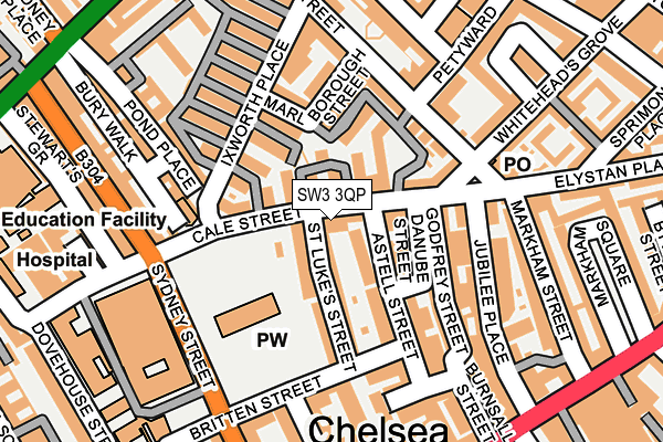 SW3 3QP map - OS OpenMap – Local (Ordnance Survey) SW3 3QP map - OS OpenMap – Local (Ordnance Survey)