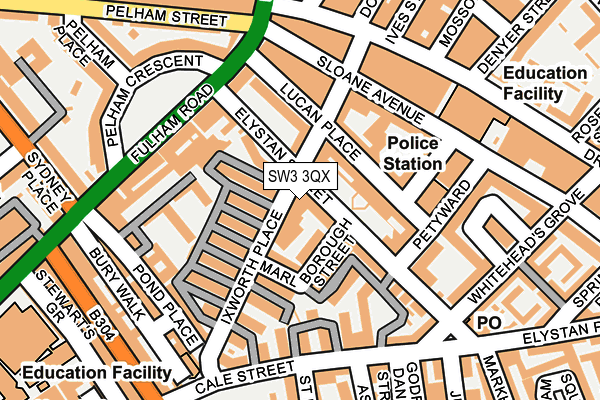 SW3 3QX map - OS OpenMap – Local (Ordnance Survey) SW3 3QX map - OS OpenMap – Local (Ordnance Survey)