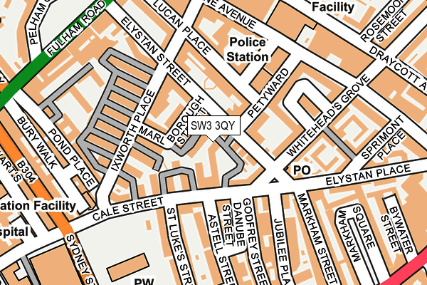 SW3 3QY map - OS OpenMap – Local (Ordnance Survey) SW3 3QY map - OS OpenMap – Local (Ordnance Survey)