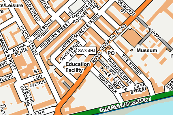 SW3 4HJ map - OS OpenMap – Local (Ordnance Survey) SW3 4HJ map - OS OpenMap – Local (Ordnance Survey)