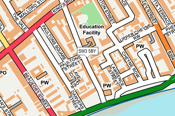 SW3 5BY map - OS OpenMap – Local (Ordnance Survey) SW3 5BY map - OS OpenMap – Local (Ordnance Survey)