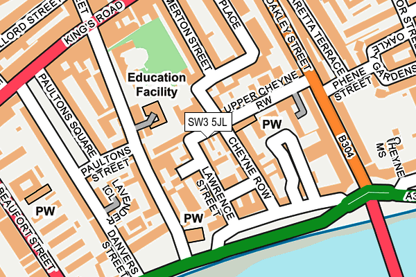 SW3 5JL map - OS OpenMap – Local (Ordnance Survey) SW3 5JL map - OS OpenMap – Local (Ordnance Survey)