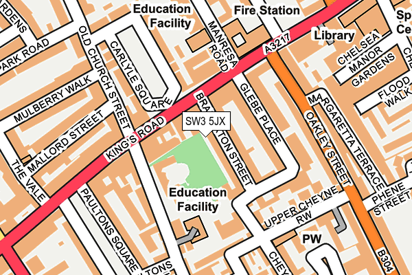 SW3 5JX map - OS OpenMap – Local (Ordnance Survey) SW3 5JX map - OS OpenMap – Local (Ordnance Survey)
