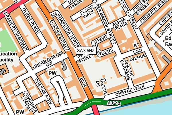 SW3 5NZ map - OS OpenMap – Local (Ordnance Survey) SW3 5NZ map - OS OpenMap – Local (Ordnance Survey)