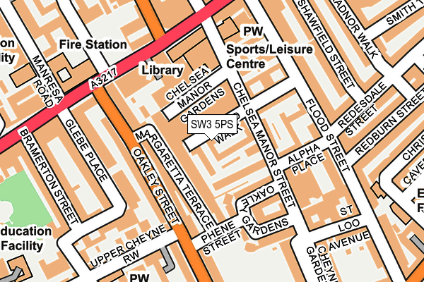 SW3 5PS map - OS OpenMap – Local (Ordnance Survey) SW3 5PS map - OS OpenMap – Local (Ordnance Survey)