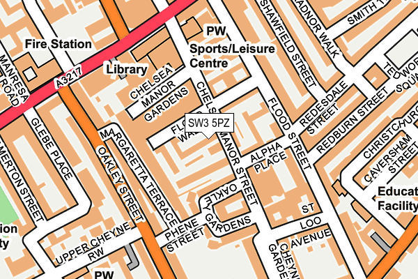 SW3 5PZ map - OS OpenMap – Local (Ordnance Survey)