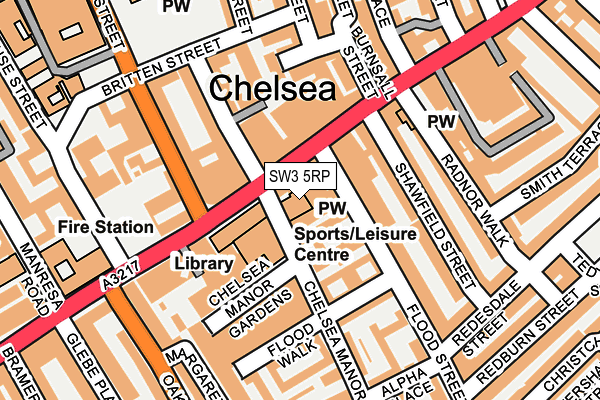 SW3 5RP map - OS OpenMap – Local (Ordnance Survey) SW3 5RP map - OS OpenMap – Local (Ordnance Survey)