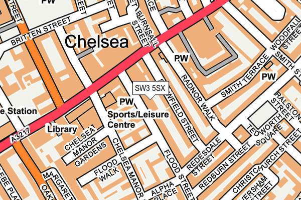 SW3 5SX map - OS OpenMap – Local (Ordnance Survey) SW3 5SX map - OS OpenMap – Local (Ordnance Survey)
