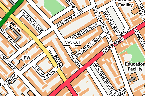 SW3 6AH map - OS OpenMap – Local (Ordnance Survey) SW3 6AH map - OS OpenMap – Local (Ordnance Survey)