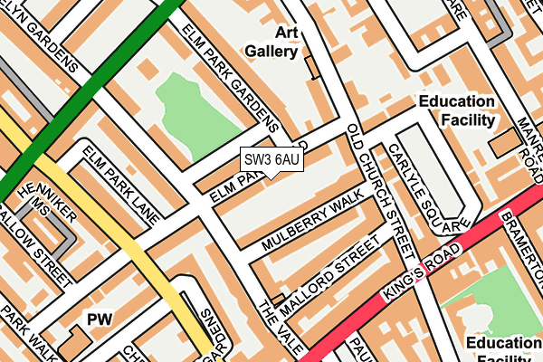 SW3 6AU map - OS OpenMap – Local (Ordnance Survey) SW3 6AU map - OS OpenMap – Local (Ordnance Survey)