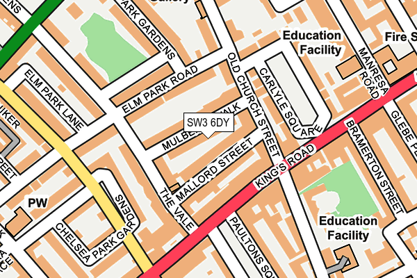 SW3 6DY map - OS OpenMap – Local (Ordnance Survey) SW3 6DY map - OS OpenMap – Local (Ordnance Survey)