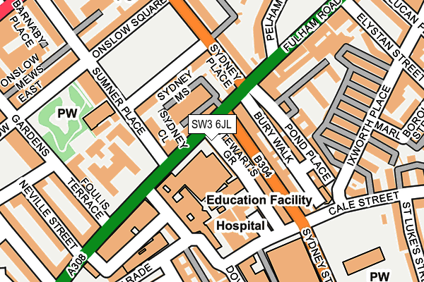 SW3 6JL map - OS OpenMap – Local (Ordnance Survey)