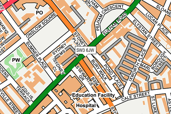 SW3 6JW map - OS OpenMap – Local (Ordnance Survey) SW3 6JW map - OS OpenMap – Local (Ordnance Survey)