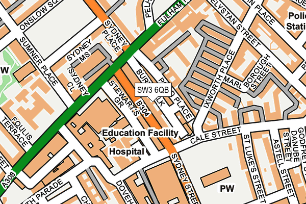 SW3 6QB map - OS OpenMap – Local (Ordnance Survey) SW3 6QB map - OS OpenMap – Local (Ordnance Survey)
