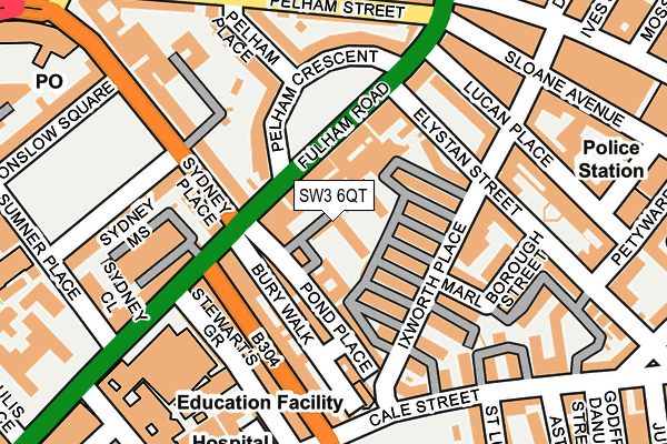 SW3 6QT map - OS OpenMap – Local (Ordnance Survey) SW3 6QT map - OS OpenMap – Local (Ordnance Survey)