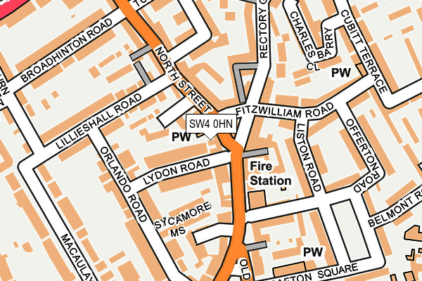 SW4 0HN map - OS OpenMap – Local (Ordnance Survey) SW4 0HN map - OS OpenMap – Local (Ordnance Survey)