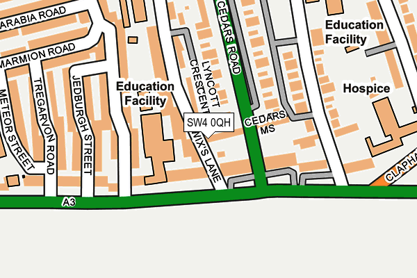 SW4 0QH map - OS OpenMap – Local (Ordnance Survey) SW4 0QH map - OS OpenMap – Local (Ordnance Survey)